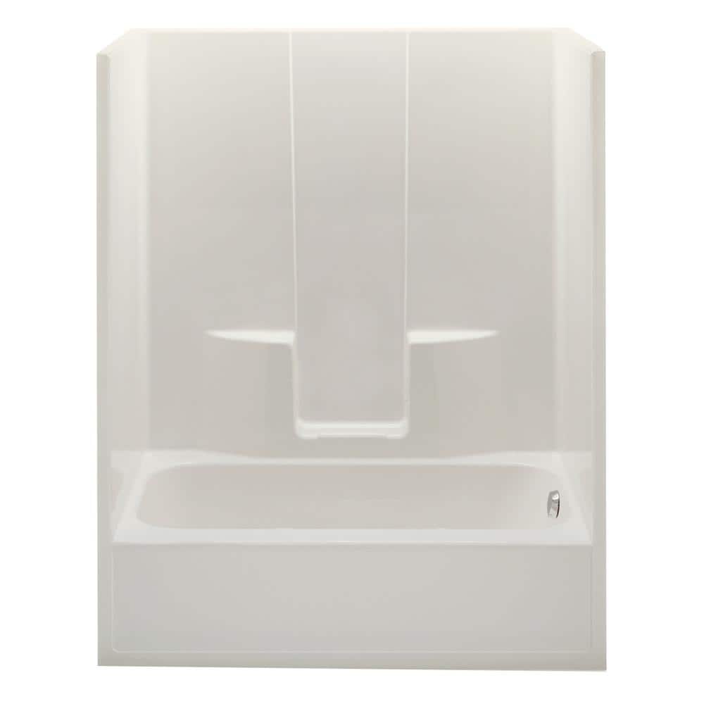 Everyday 60 in. x 34.5 in. x 76.5 in. 1-Piece Bath and Shower Kit with Righ