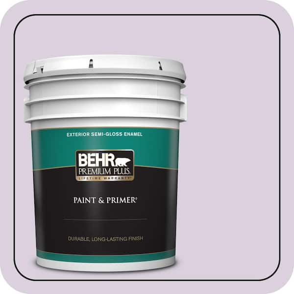 BEHR PREMIUM PLUS 5 gal. #S100-1 Spring Bouquet Semi-Gloss Enamel Exterior Paint & Primer