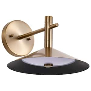 Corrine Transitional 1-Light Burnished Brass Dimmable Wall Sconce Integrated LED CCT Selectable