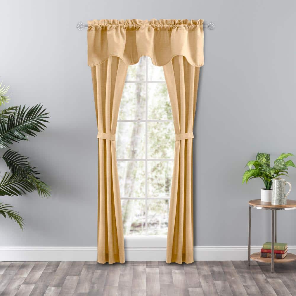 Butter Cotton Polyester Light-Filtering Rod Pocket Curtains