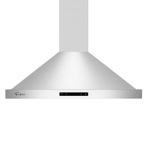 36 in. 380 CFM Convertible Wall Mount Range Hood in Stainless Steel with LED Lighting and Permanent Filters