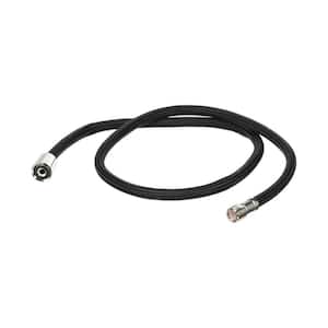 Sidespray Black Nylon 47 in. Hose Only With Rinse Hose Ferrule In Satin Nickel