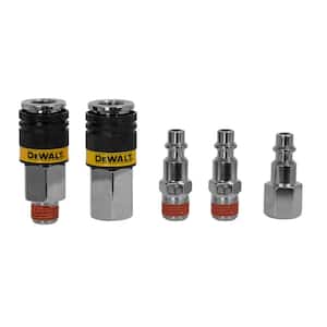 5-Pieces 1/4 in. NPT Ind Coupler and Plug Kit