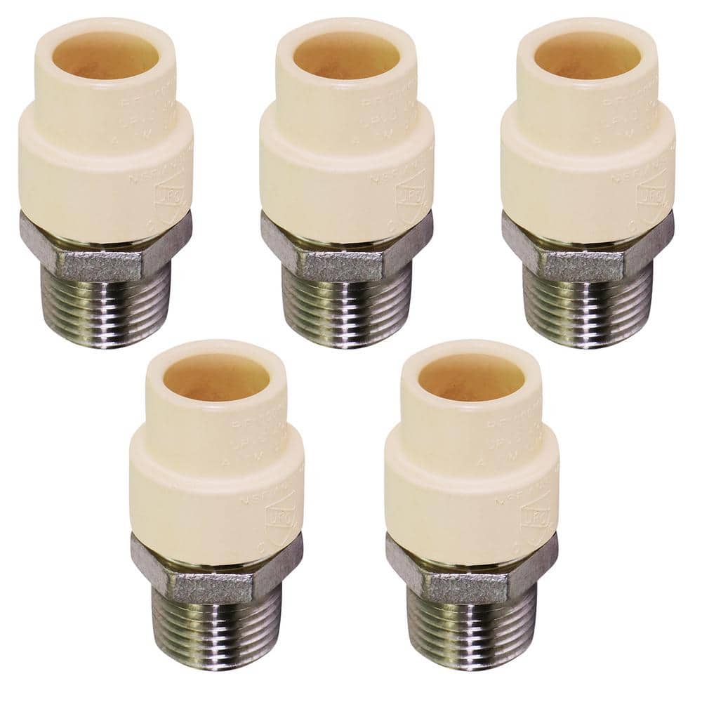 1 in. MIP x 1 in. Lead Free Stainless Steel CPVC Adapter Pipe Fitting (5-Pack) price history on PriceWatchPro