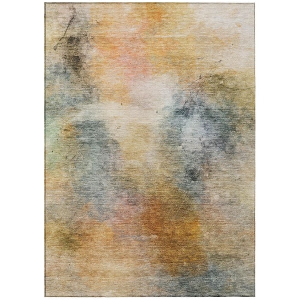 Chantille Machine Washable Indoor/Outdoor Abstract ACN2883 Copper 5 ft. x 7 ft. 6 in. Area Rug