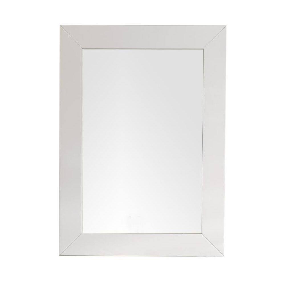 Bright White Transitional Rectangular Wood Framed Mirror 40"x29"