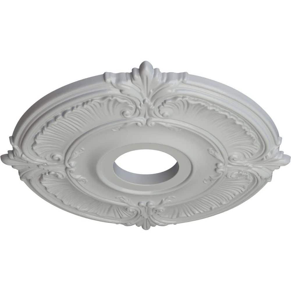 Hand-Painted Frost White Urethane Ceiling Medallion, 18"