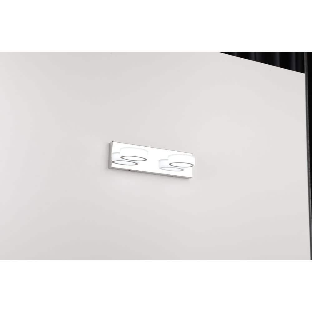 14.96 in. 4-Light Chrome LED Vanity Light, Dimmable 5500K Daylight and 270° Rotatable Lamphead price history on PriceWatchPro