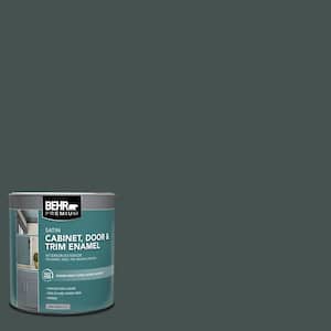 1 qt. #MQ6-44 Black Evergreen Satin Enamel Interior/Exterior Cabinet, Door & Trim Paint