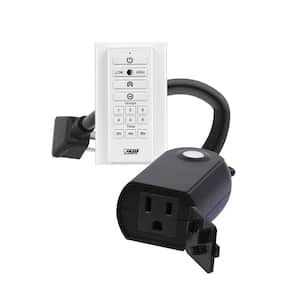 Link2Home 15 Amp Wireless Outdoor Remote Control Outlet Switch - 1 RCV with  2 Grounded Outlets and 1 Remote, Black EM-OR650B - The Home Depot