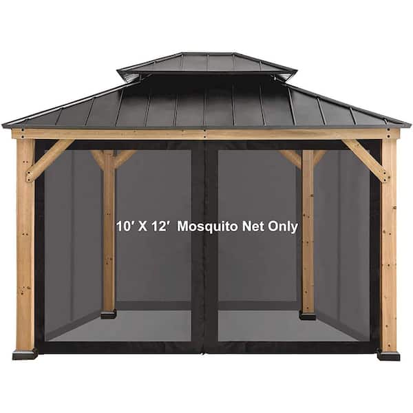 CoastShade 10 ft. x 12 ft. Replacement Canopy Netting Screen Sidewalls Black