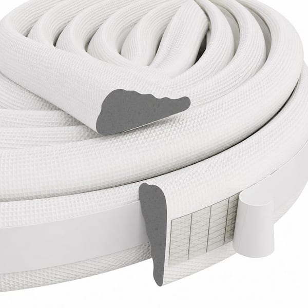 0.9 in. x 118 in. White Door Window Insulation Tape Weatherstrip Wedge Seal Self Adhesive Draft Noise Blocker 1 Roll