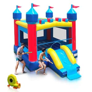 Inflatable Water Park Bounce House with Slides, Basketball Hoop and 1100-Watt Blower