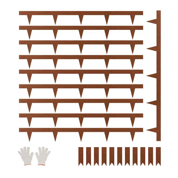 39.6 in. L x 0.06 in.W x 2 in. H Brown Steel Edging Landscape Steel Garden Edging Borders Strips Hammer-Rustic (10-Pack)
