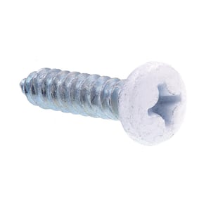 #8 x 3/4 in. Phillips Drive Pan Head Sheet Metal Screws Self-Tapping Zinc Plated Steel with White Head (25-Pack)
