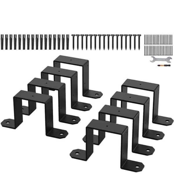 4x4 Strap Post Ties 14-Gauge Steel Deck Fence Brackets with Screws Fits 3. 5x3. 5 Posts U Shape Connector 8-Pack