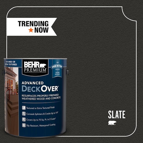 BEHR Premium Advanced DeckOver 1 gal. #SC-102 Slate Textured Solid Color Exterior Wood and Concrete Coating