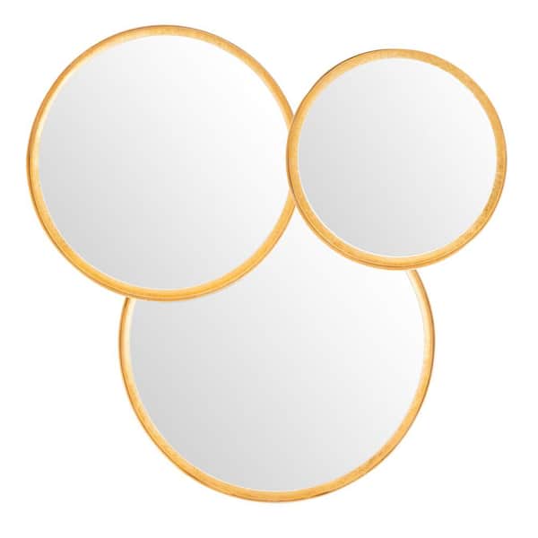 SAFAVIEH Loni 22.5 in. X 22.5 in. Gold Foil/White Framed Mirror
