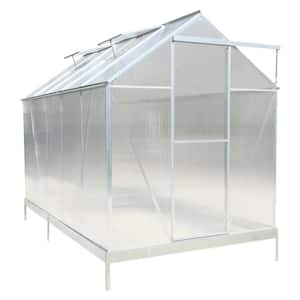 75.2 in. W x 123.2 in. D x 96.8 in. H Polycarbonate Outdoor Aluminum Walk-In Greenhouse with Rain Gutter, Vent and Door