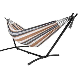 9 ft. 2-Person Hammock with Steel Stand Includes Portable Carrying Case, 450 lbs. Capacity ( Brown Stripes)