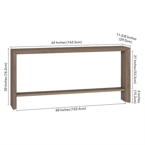 Meyer&Cross Osman 64 in. Antiqued Gray Oak Rectangle MDF Top