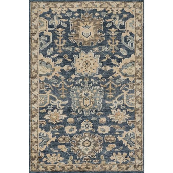 Camille Washable Navy 6 ft. x 9 ft. Indoor Area Rug