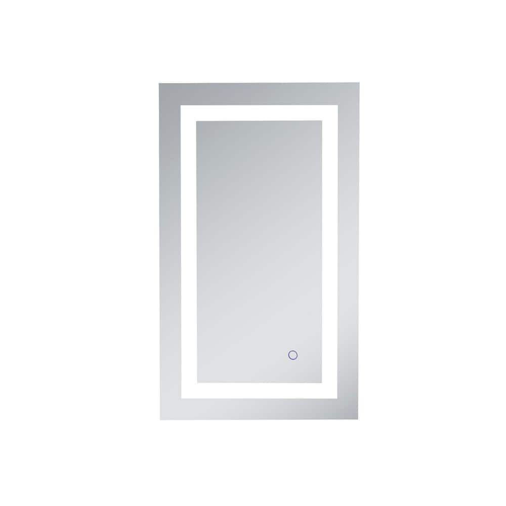 Timeless Home 18 in. W x 30 in. H Rectangle Frameless Silver LED Mirror