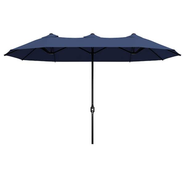 JOYSIDE 12.5 ft. Outdoor Market Patio Umbrella Double Sided Umbrella in Blue