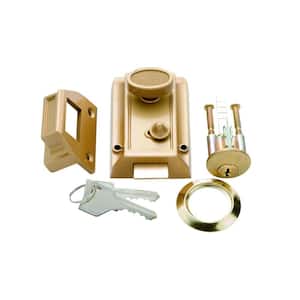 Polished Brass Door Night Latch and Locking Cylinder