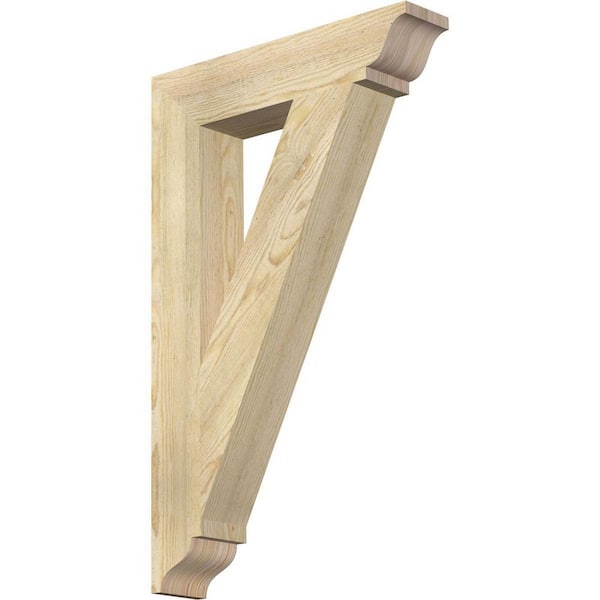 Ekena Millwork 4 in. x 32 in. x 20 in. Douglas Fir Traditional Rough Sawn Bracket