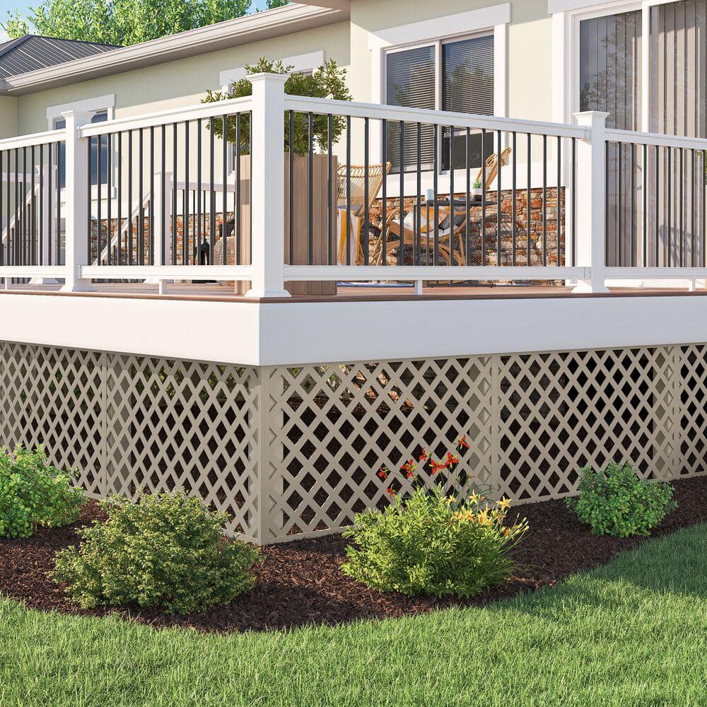 Clay 4 ft. x 8 ft. Classic Diamond Vinyl Lattice Panel