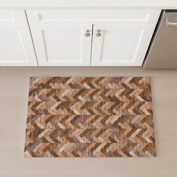 Chantille Machine Washable Indoor/Outdoor Abstract ACN2296 Copper 2 ft. x 3 ft. Accent Rug