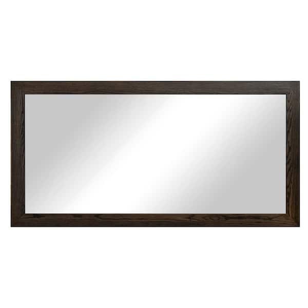 3 in Ebony Frame (80 in. W x 33 in. H) Oak Hardwood Rectangle Wall Mirror