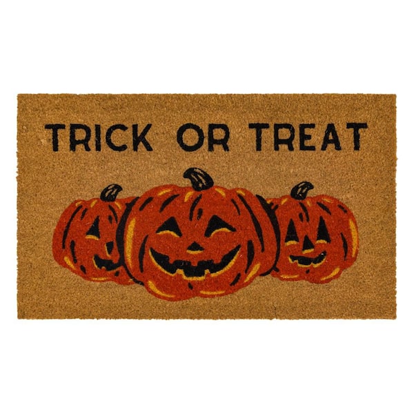 Treat Pumpkins 18 in. x 30 in. Harvest Coir Outdoor Mat