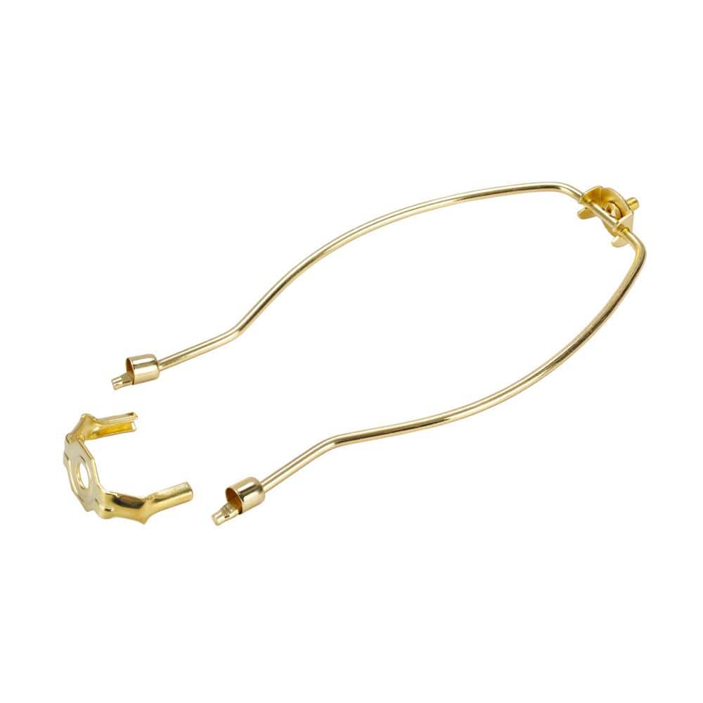 Polished Brass 9" Lamp Harp with Detachable Saddle