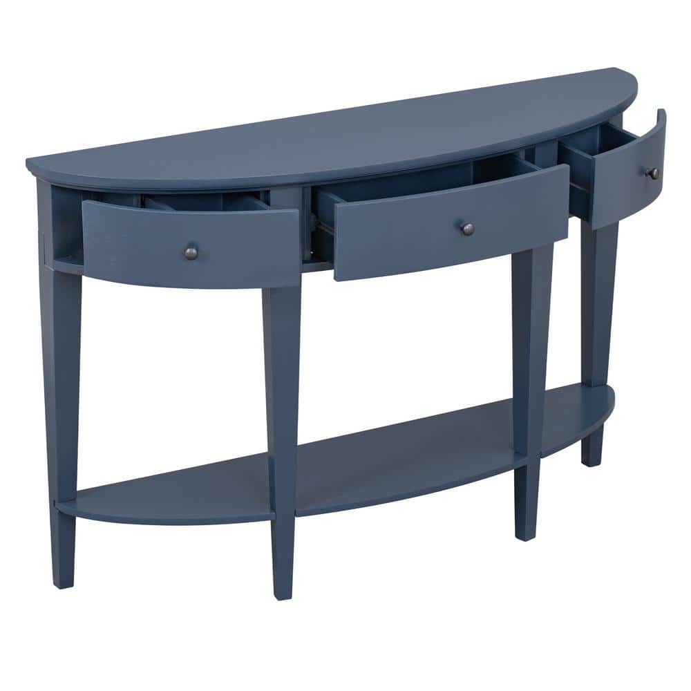 51.2 in. W x 13.8 in. D x 33.5 in. H Navy Blue Bathroom Linen Cabinet