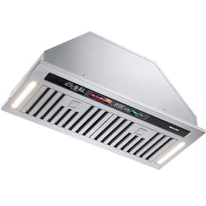 36 in. 900 CFM Ductless Insert Range Hood in Stainless Steel with Smart Voice/Touch Control, 4-Speed Exhaust Fan