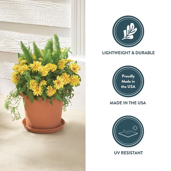 Vigoro Antonella Small Clay Plastic Planter with Drainage Hole (6