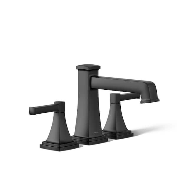 KOHLER Riff 2-Handle Tub Faucet Trim Kit in Matte Black