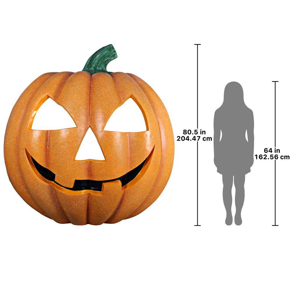 Large Orange Resin Halloween Pumpkin Patch Statue
