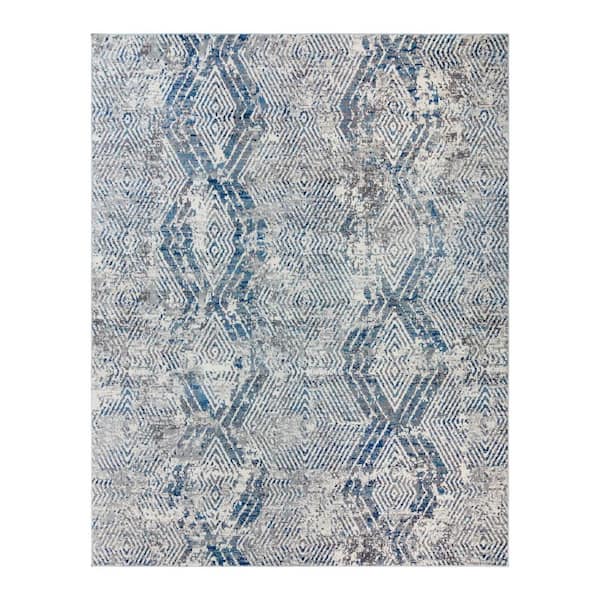 Gertmenian & Sons Barga Elene Blue 8 ft. x 10 ft. Abstract Indoor Area Rug