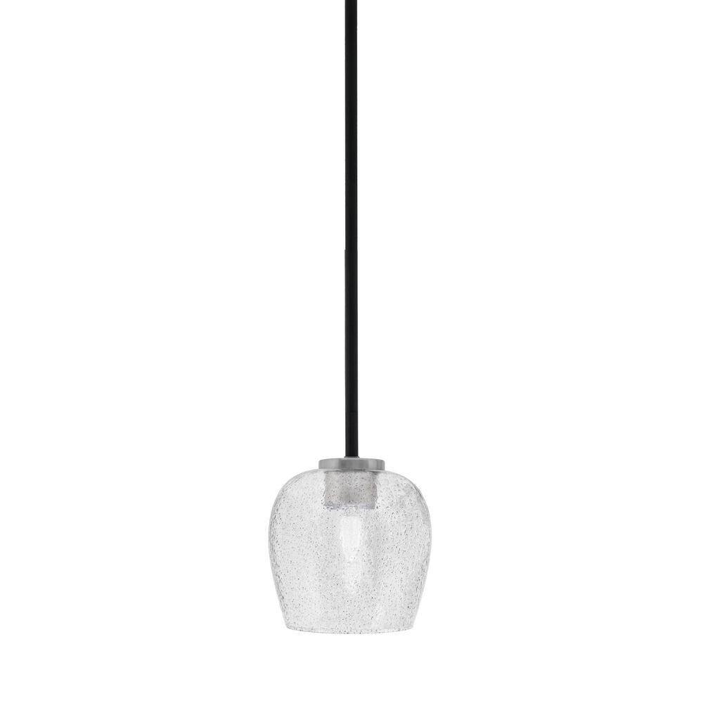 Elonia 100-Watt 1 Light Matte Black & Graphite Stem Mini Pendant Light ...