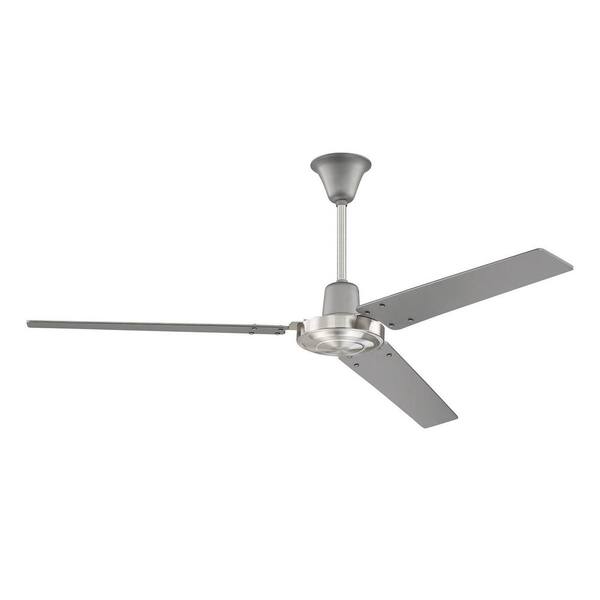 CRAFTMADE Utility 56 in. Downrod Mount Heavy-Duty, 4-Speed Ceiling Fan in Titanium/Brushed Nickel, 4 Speed Wall Control Included