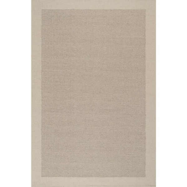 Zenya Hand Woven Wool Ivory 5 ft. x 8 ft. Indoor Area Rug