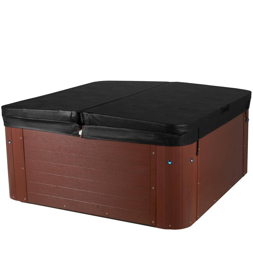 Amplified 100-Jet 6-Person Square Brown and White Hot Tub