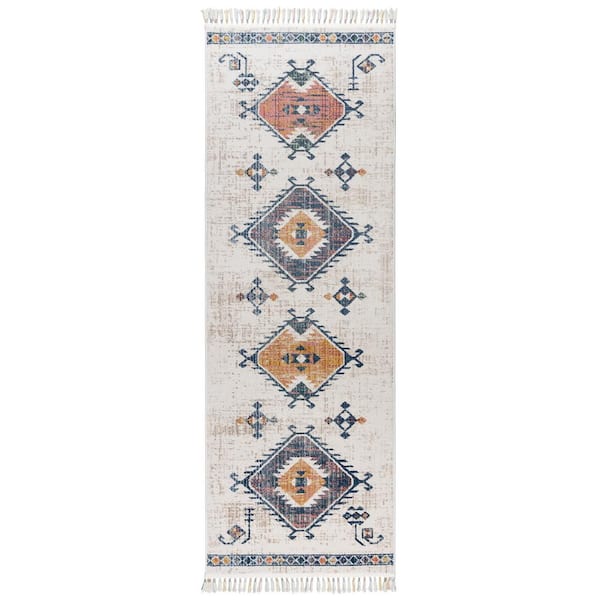 Gertmenian Gertmenian Amiens Hvar Cream Tradional Moroccan Indoor Runner, 2.5'x8'