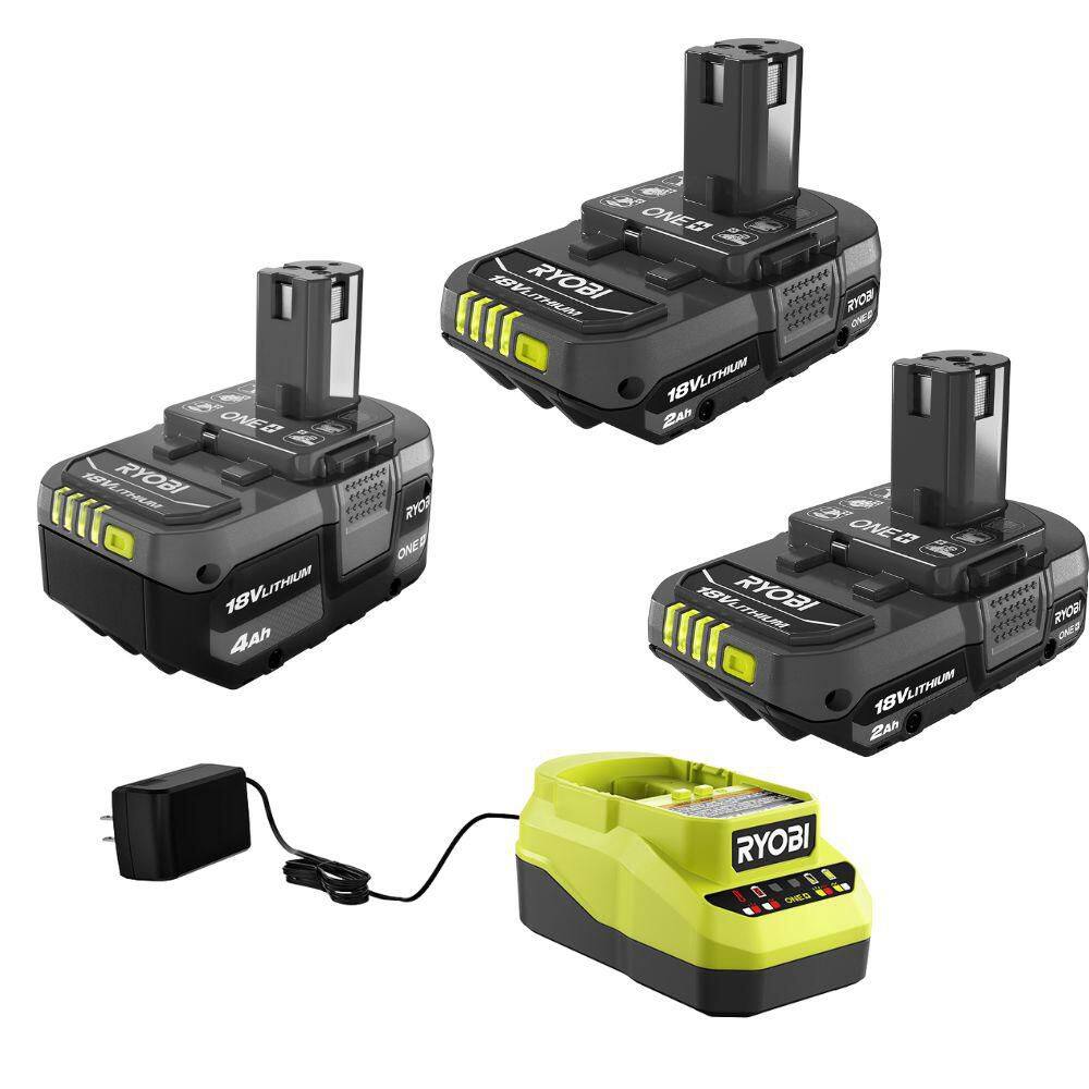 RYOBI ONE+ 18V Lithium-Ion Starter Kit - 2 Batteries (4.0 & 2.0 Ah) + Charger 33287229772