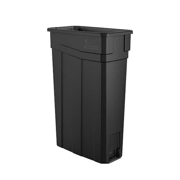 Slim 23 Gal. Black Plastic Trash Can