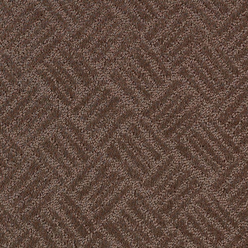 8 in. x 8 in. Pattern Carpet Sample - Embers Aloft -Color Chocolate