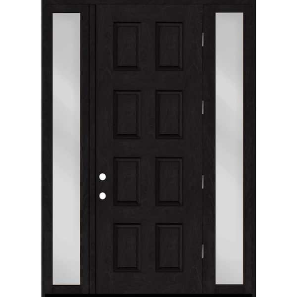 Regency 72 in. x 96 in. 8-Panel LHOS Onyx Mahogany Fiberglass Prehung Front Door w/ 16 in. SLs w/ 6-9/16 Jamb